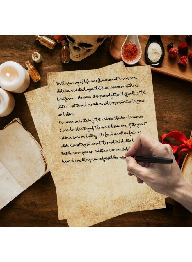 60 ورقة من ورقة الرسالة القديمة، A4 حجم ورقة الرسالة المطبوعة ذات الجانبين، DIN A4 100gsm، ورقة الكتابة القديمة القديمة، للكتابة والطباعة طابعات DIY (FG04-B) - Image 3